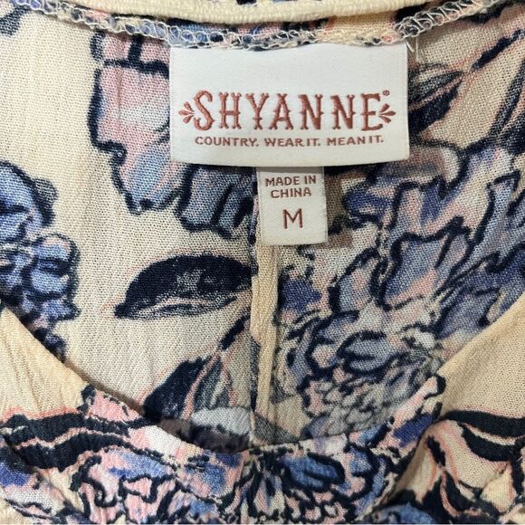 Shyanne Country Boho floral print midi flowy v-neck dress western Ranch cowgirl - Picture 5 of 10